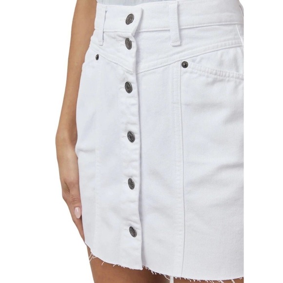 Rails The Canyon Hi Waist Denim Skirt Womens Size 25 US 0 Salt White NWT $138 - Picture 7 of 9